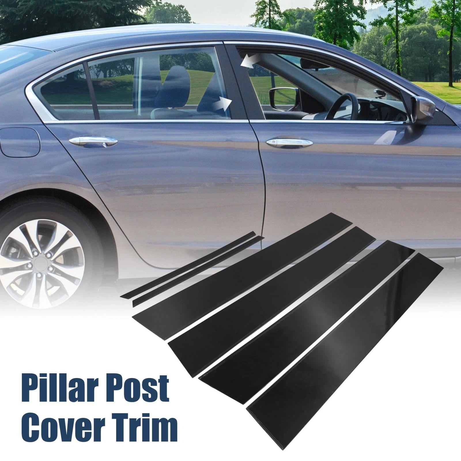 Set of 6 Door Window Pillar Post Trim for Toyota Corolla (2014–2018) 714998942876