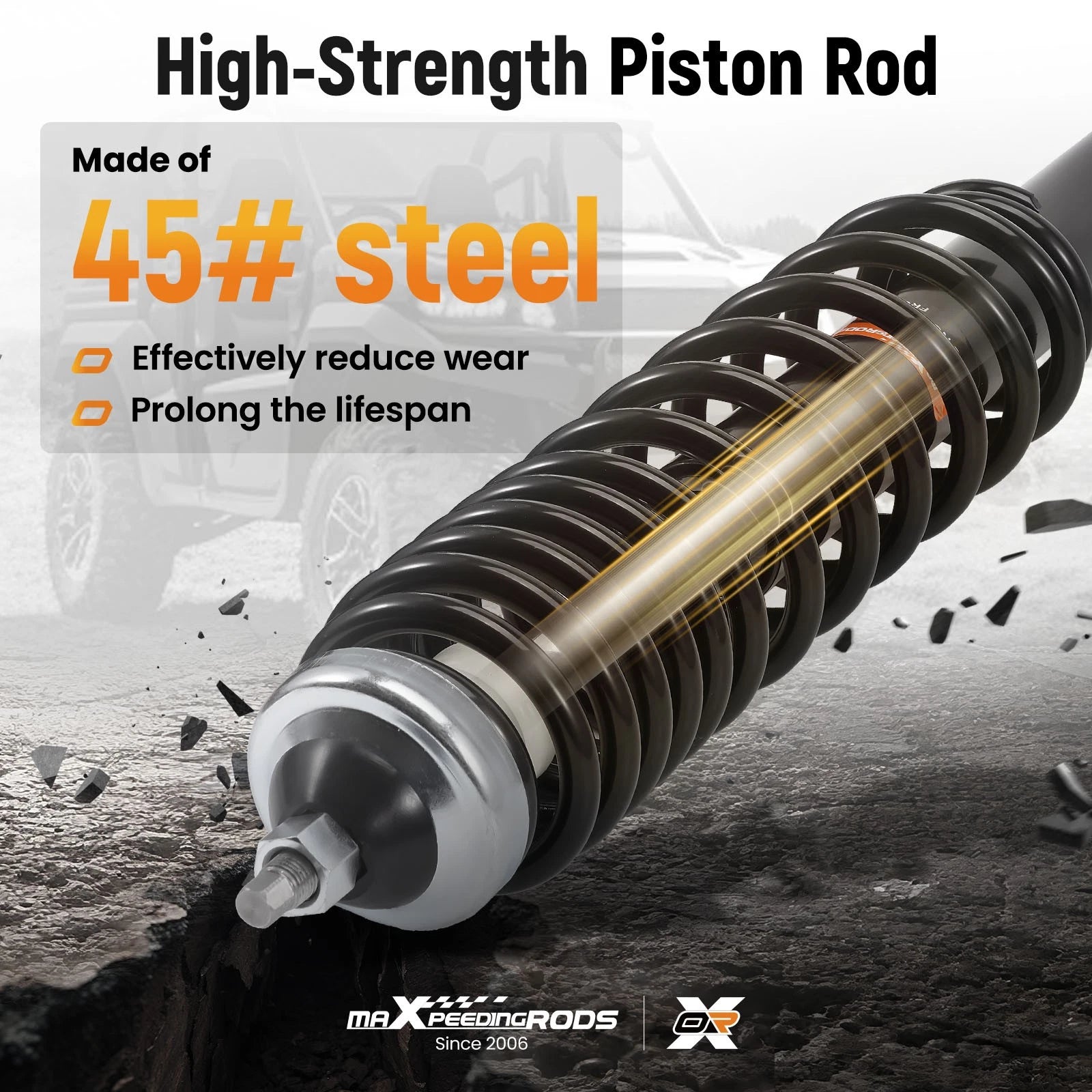 Front Shock Strut Absorber Kit for Polaris Ranger 570 2014–2025, 500 2011–2022