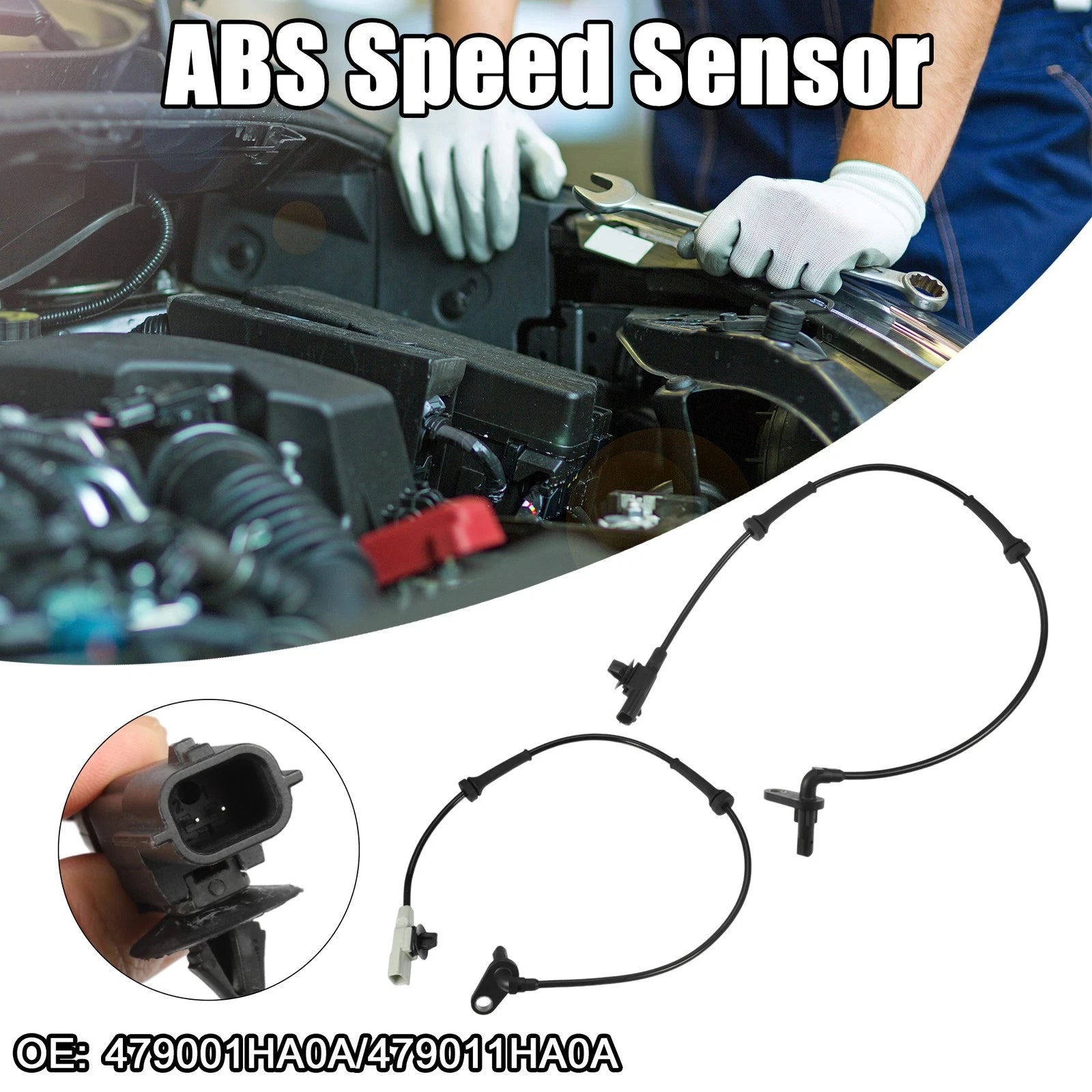 Set of 1 ABS Wheel Speed Sensor for Nissan Versa, Versa Note (2014–2019) No. 479001HA0A