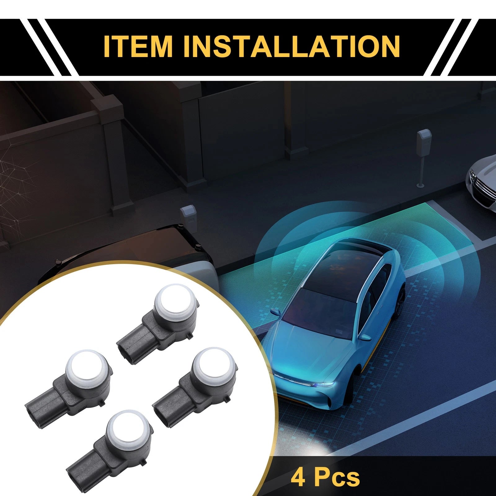 Set of 4 Bumper Reverse Backup Parking Sensors for Chevrolet Silverado (No. 15239247)