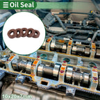 Set of 5 Oil Seal Ring 10x20x7mm for Rotary Shaft (Fluorine Rubber)