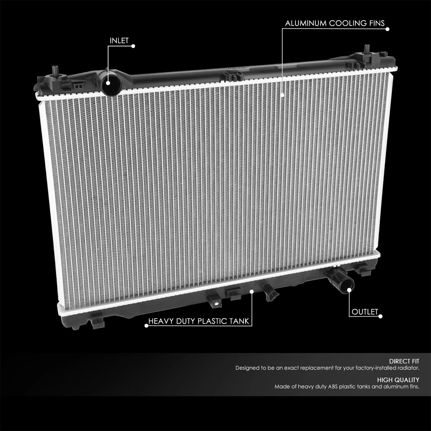 Cooling Radiator for Lexus RC300 RC350 2015–2017 (OE Style, Aluminum Core)