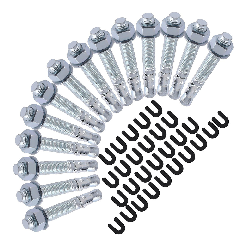 Set of 16 Wedge Anchor Bolts & 30 Shims for Auto Lift Installation