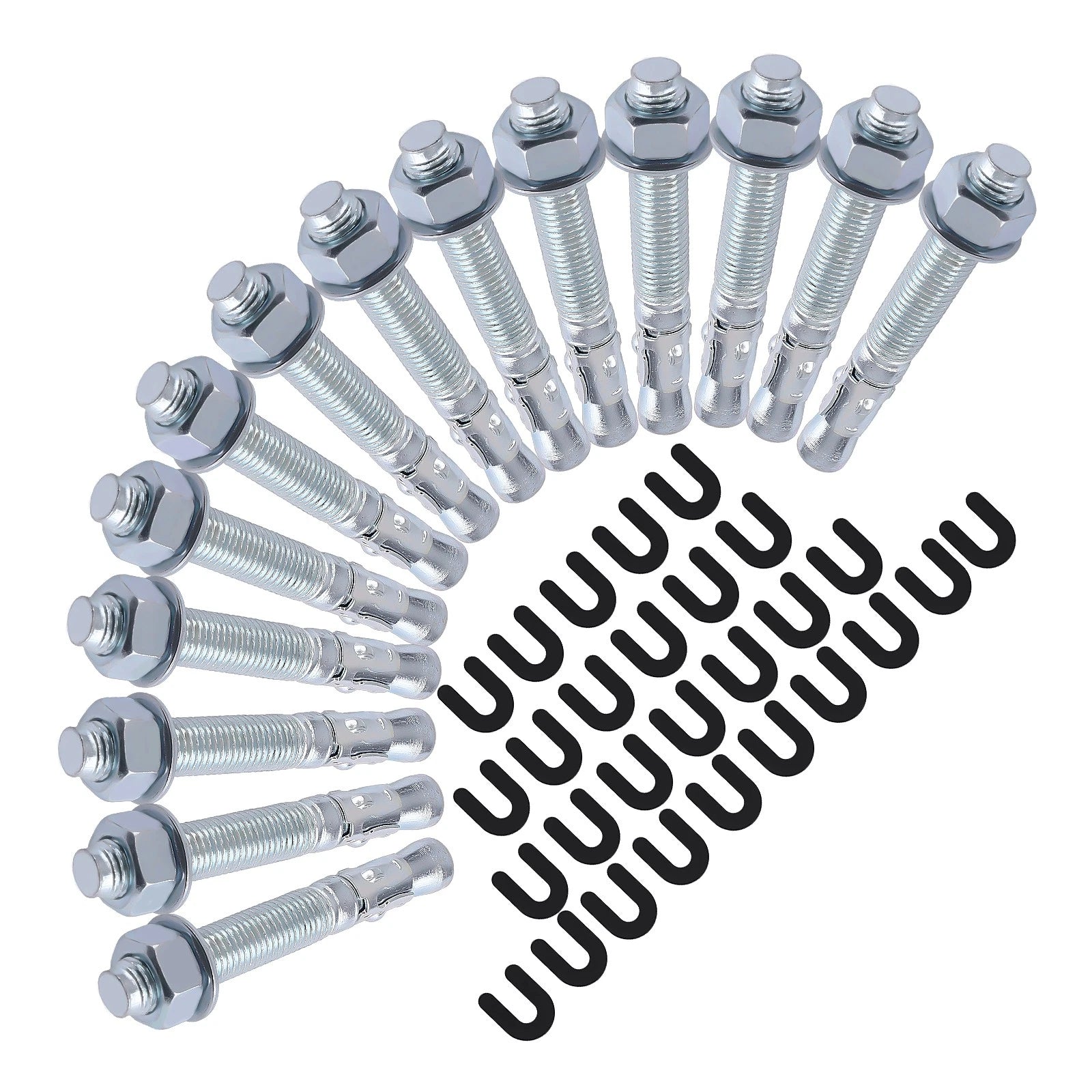 Set of 16 Wedge Anchor Bolts & 30 Shims for Auto Lift Installation
