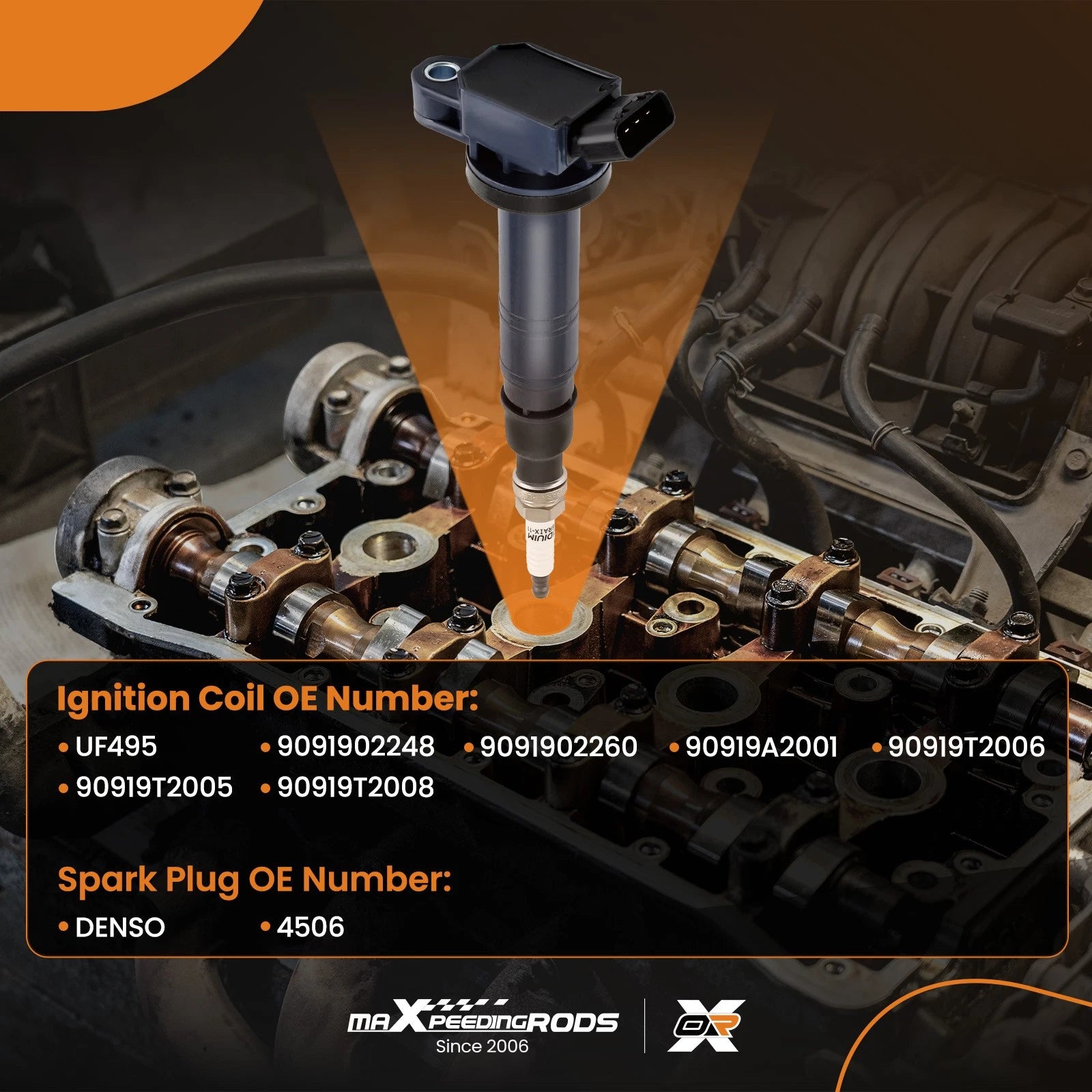 Ignition Coils & Iridium Spark Plugs Kit for Toyota FJ Cruiser (2007–2009)