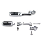 Chrome Groove Skull Foot Pegs for Harley Sportster (4.5", 1.25")