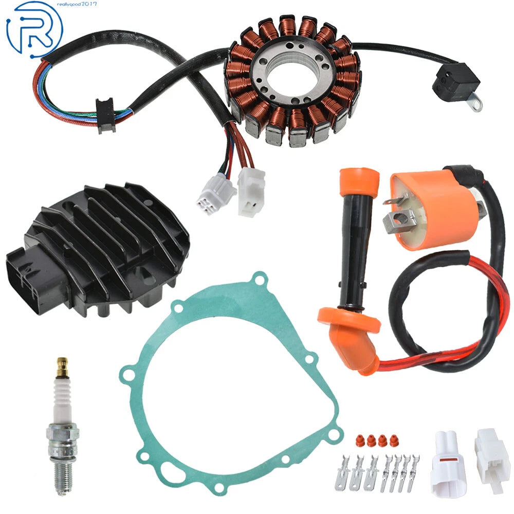 Spark Plug Regulator Rectifier & Stator Ignition Coil for Suzuki LTZ400 (2003–2008)