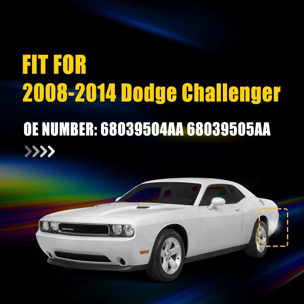 2X White Rear Side Marker Lights Kit for Dodge Challenger (2008–2014), Charger (2011–2014)