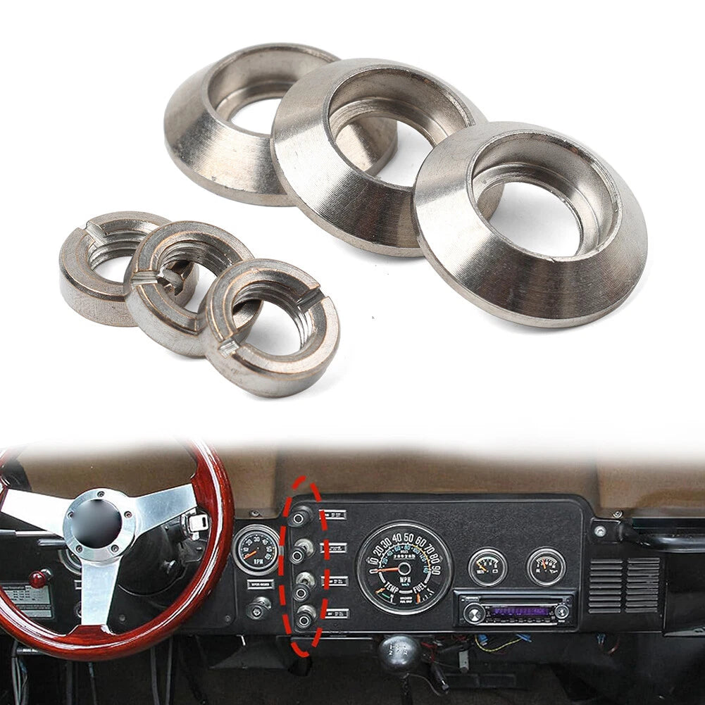 Set of 4 Dashboard Switch Bezel Nuts for Jeep Cherokee CJ5 CJ6 CJ7 CJ8