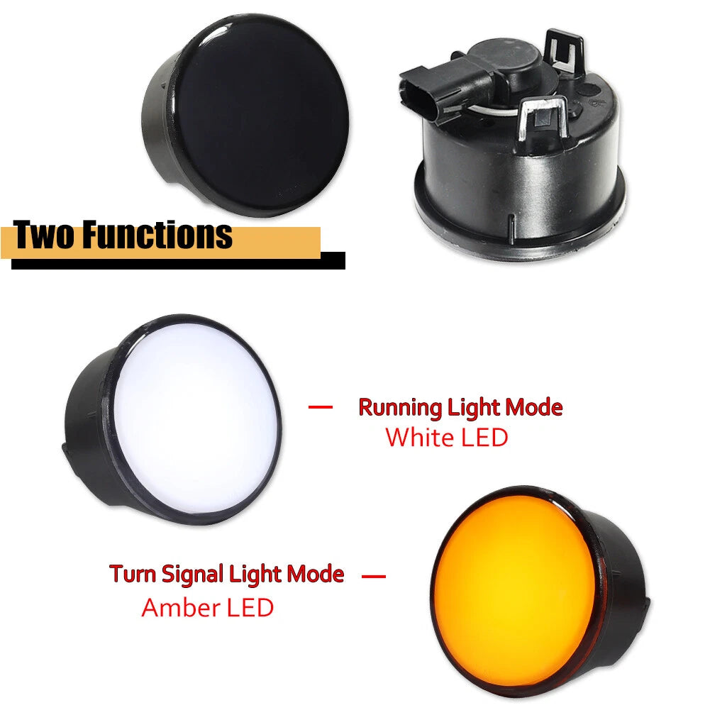 Smoke Switchback LED Turn Signal Lights for Jeep Wrangler JK (2007–2017)