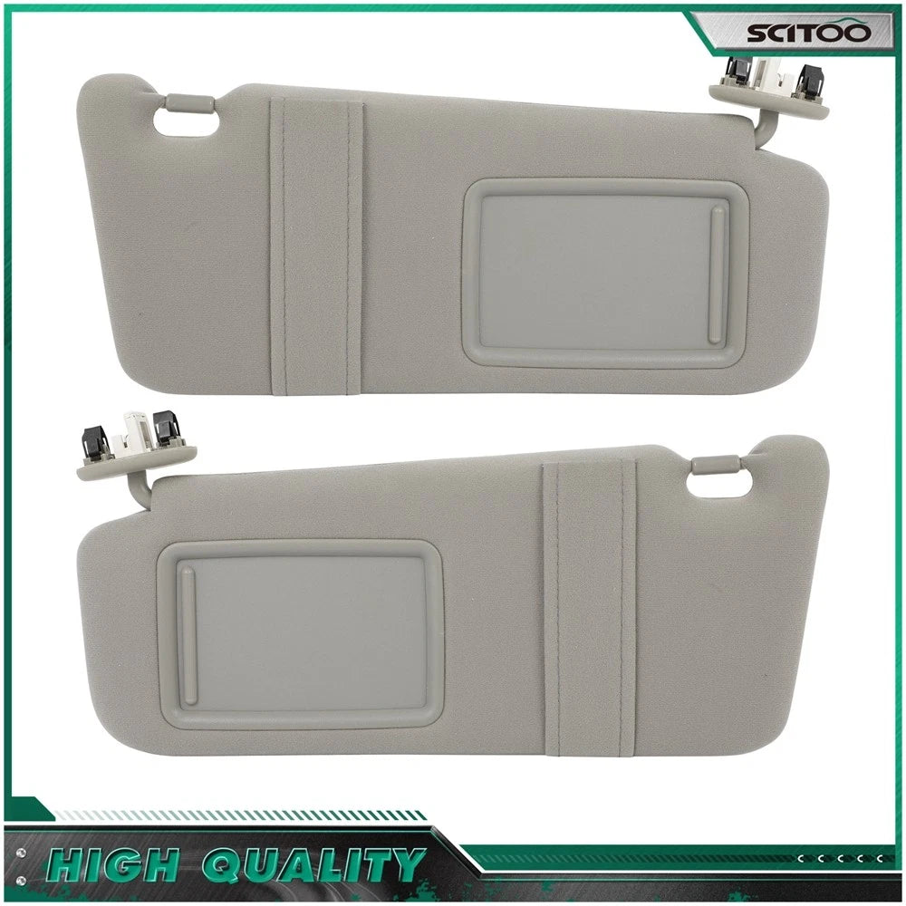 Set of 2 Plush Cloth Sun Visors for Toyota Camry (2006–2011) W/ Vanity Light