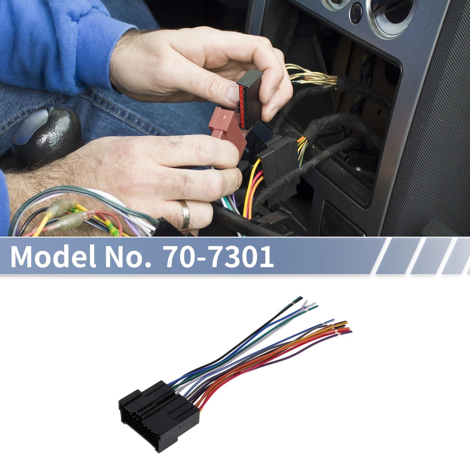 Set of 2 Car Stereo CD Player Wiring Harness 70-7301 for Hyundai Accent (2000–2005)