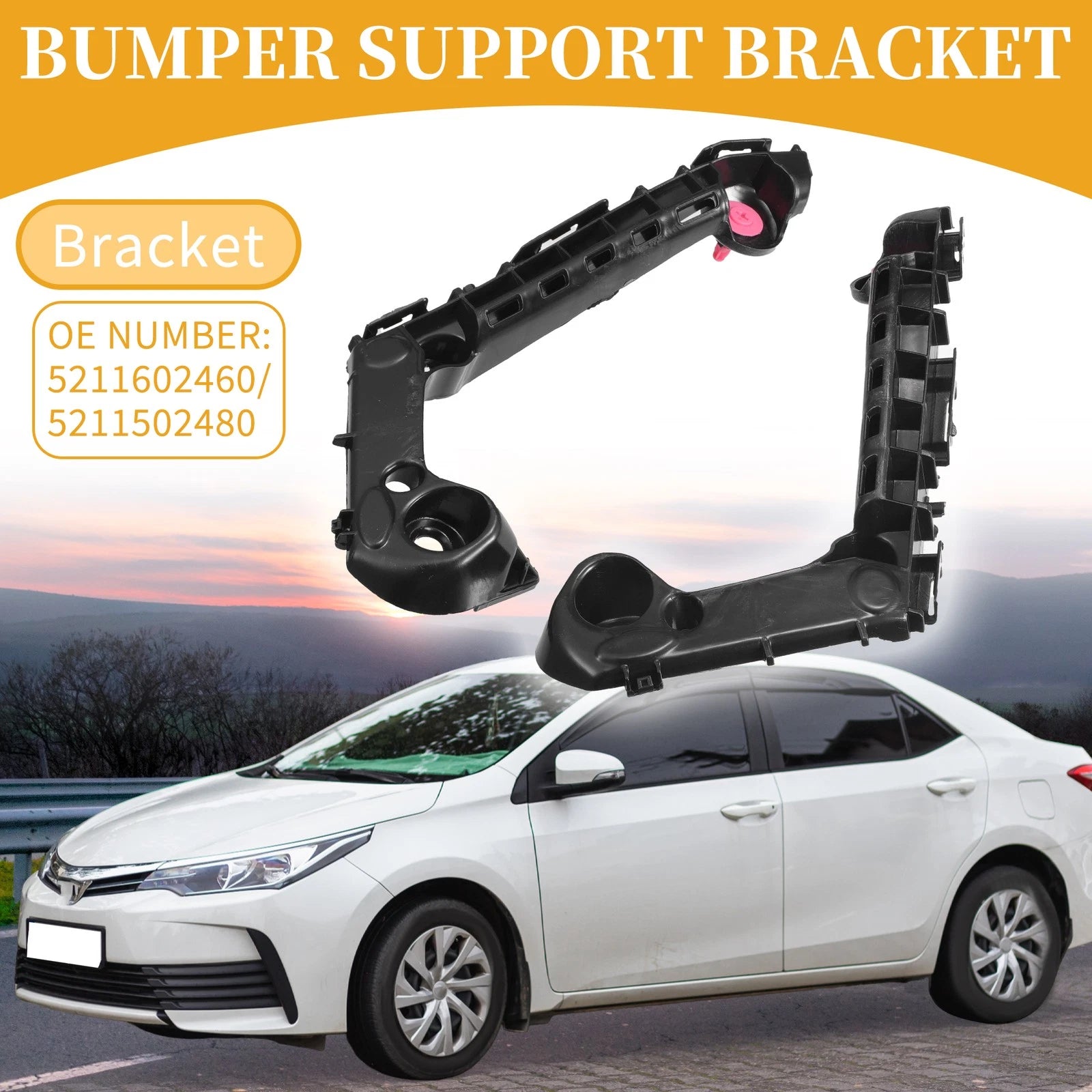 Set of 2 Front Bumper Support Brackets for Toyota Corolla (2019–2024)