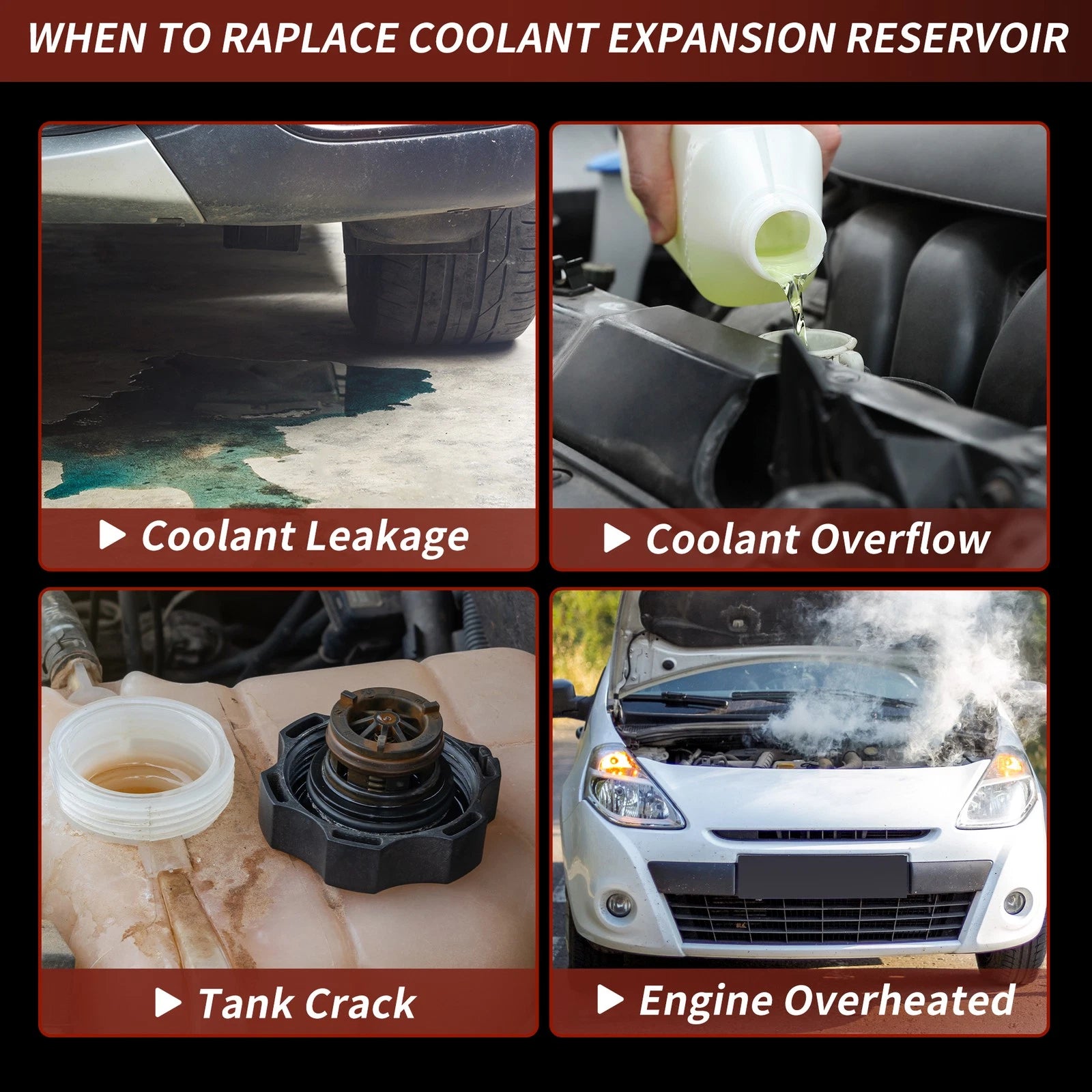 Coolant Expansion Reservoir Tank with Cap for Chevy Silverado 2500 3500 (2001–2019) 603-008