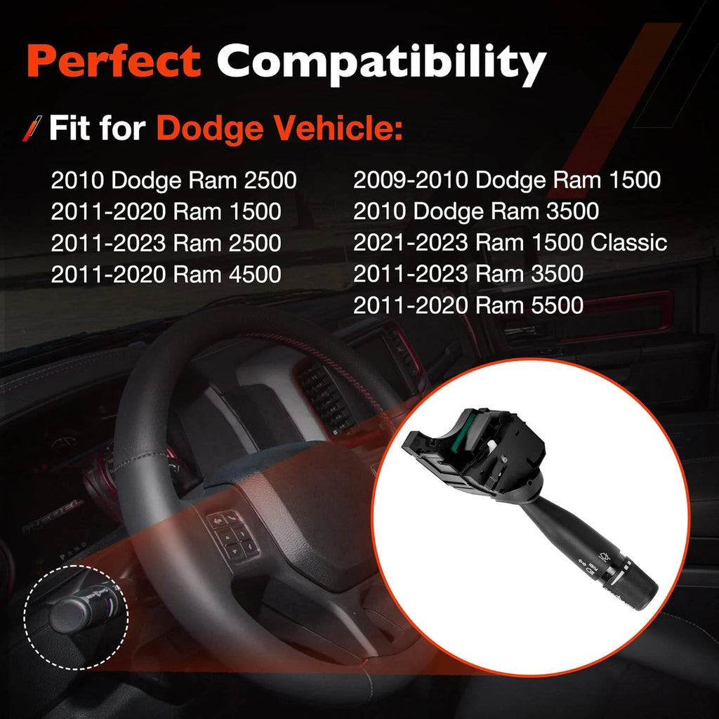Turn Signal Dimmer Wiper Switch for Dodge Ram 1500 2500 3500 (2009-2023)