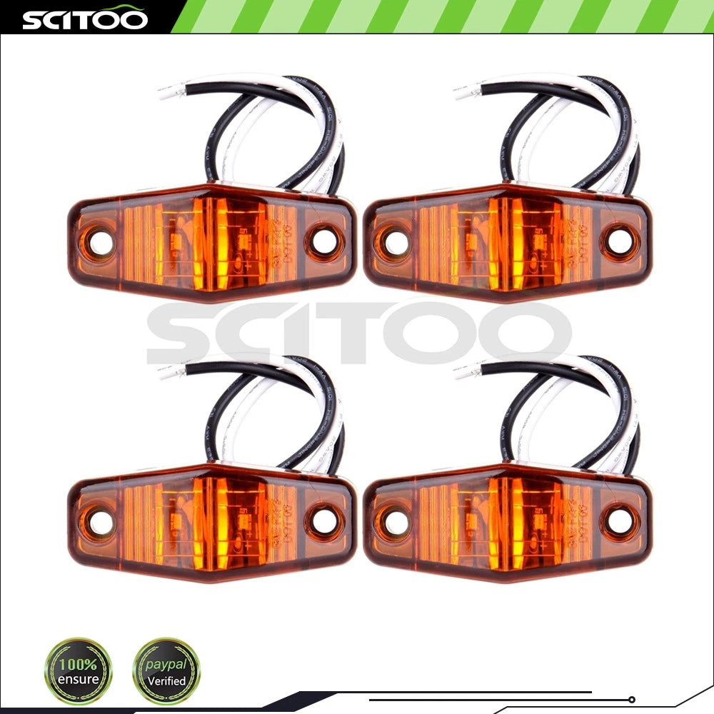 Set of 4 Amber 2.5" LED Clearance Side Marker Lights for Freightliner
