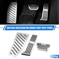 3 Pcs Gas Brake Foot Rest Pedal Cover for Toyota RAV4 (2019–2023) Silver Tone