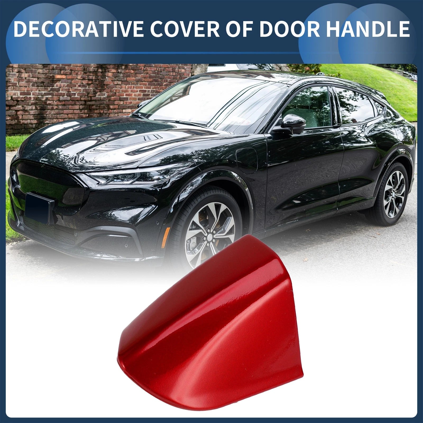 Door Handle Cover Front Left for Ford Mustang (2015–2020) ABS Red