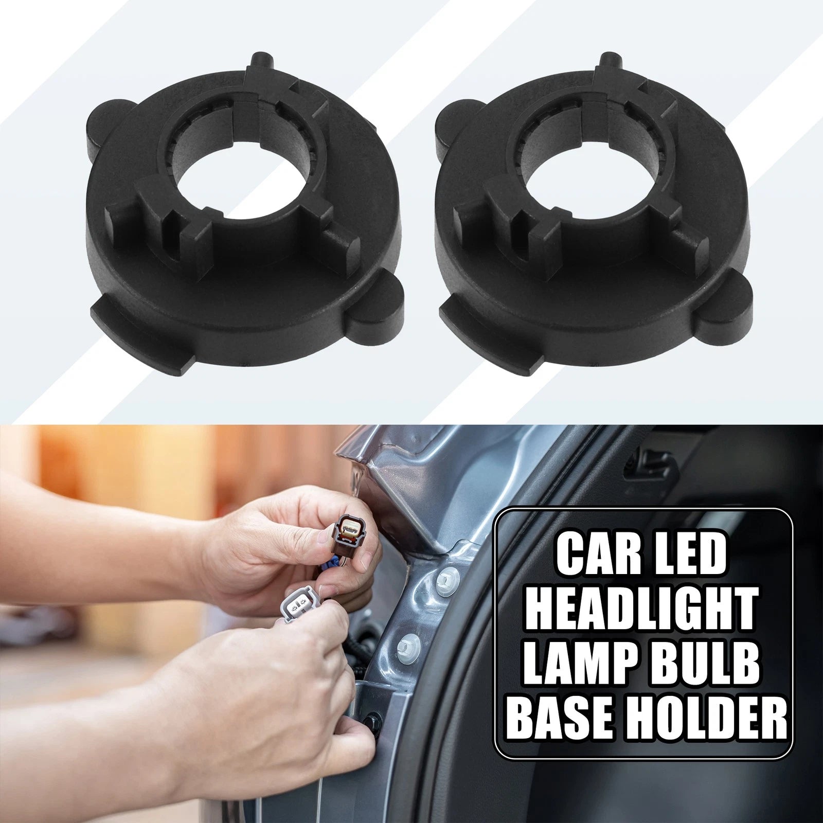 H7 LED Low Beam Headlight Bulb Base Holder for Hyundai Azera (1 Pair)
