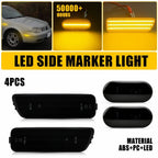 4X Front LED Side Marker Lights for VW MKIV Golf GTI/R32 Jetta Cabrio (1999–2006)