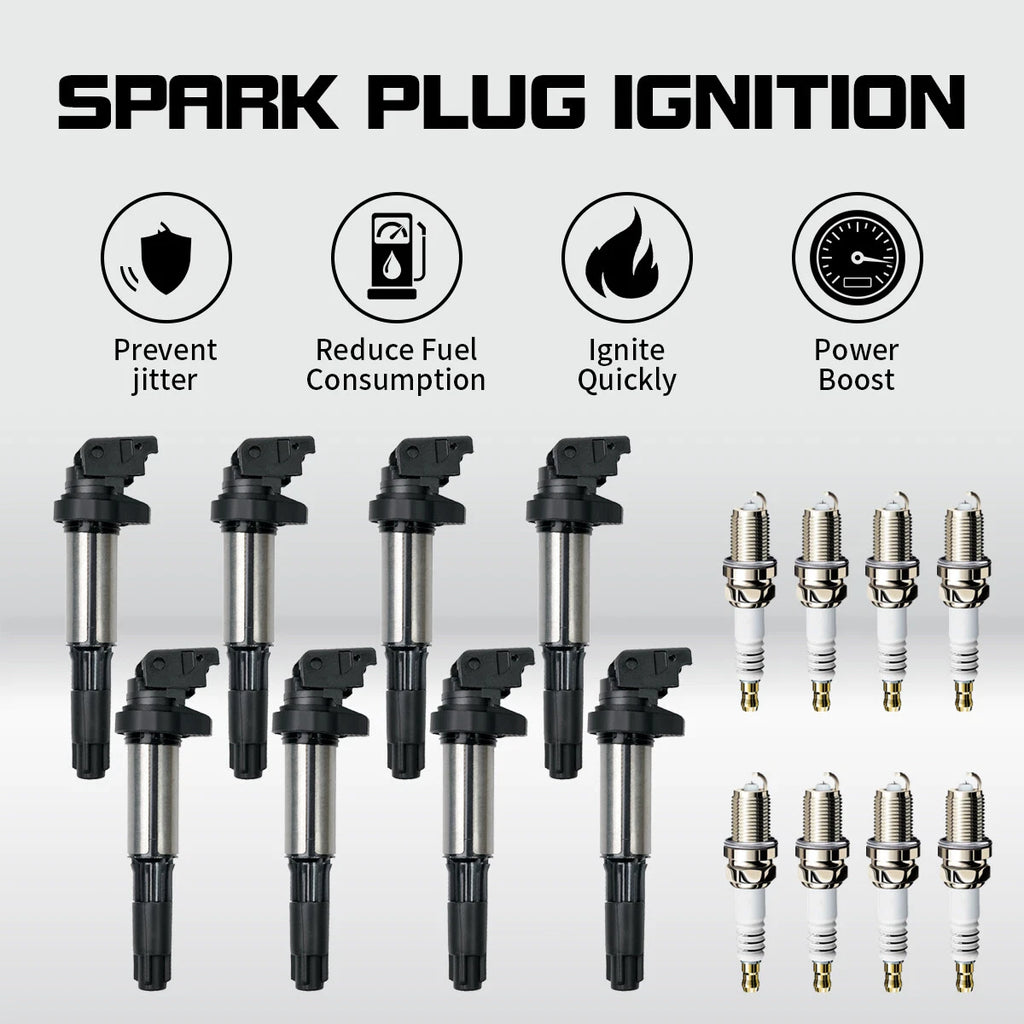 8X Ignition Coil & Spark Plug Set for BMW 325i 328i 330i 530i X3 X5 X6 (2006–2013) UF515 UF522