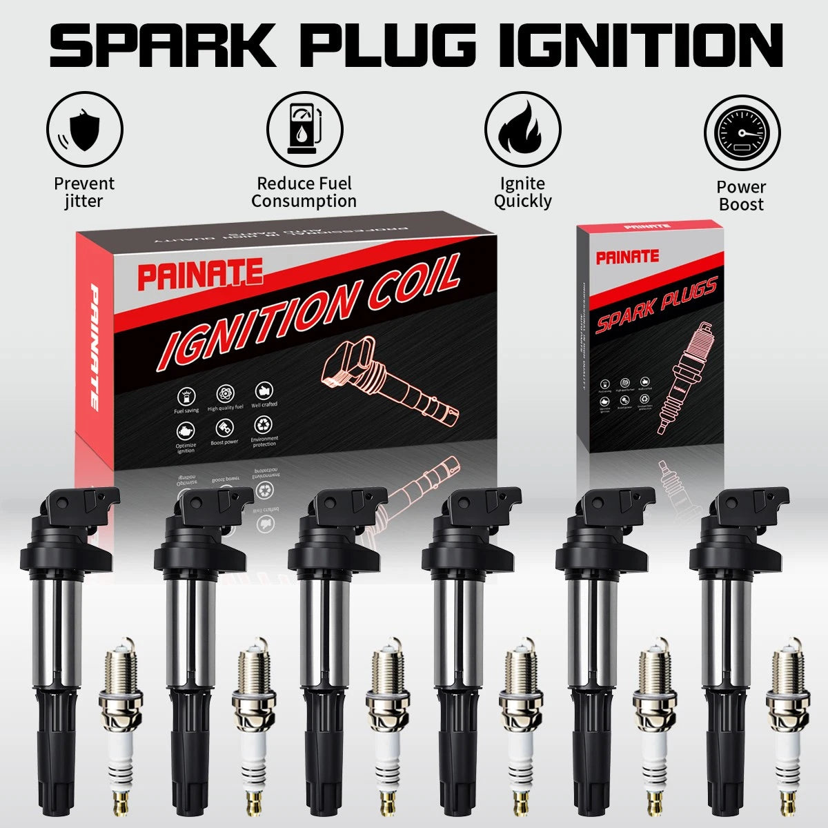 6X Ignition Coil & Spark Plug Pack for BMW 325i 328i 330i 530i X3 X5 X6 (2006–2013) UF515