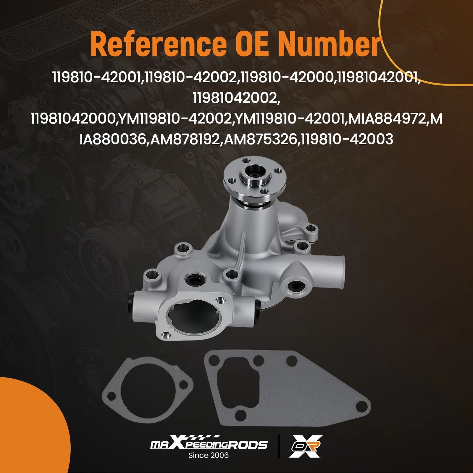 Water Pump for Yanmar 3TNE82A 3TNV82A 3TNC78E (119810-42001, MIA880036)
