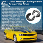 2pc Headlight HID Bulb Holder Retainer Clip Ring for Chevy GMC 