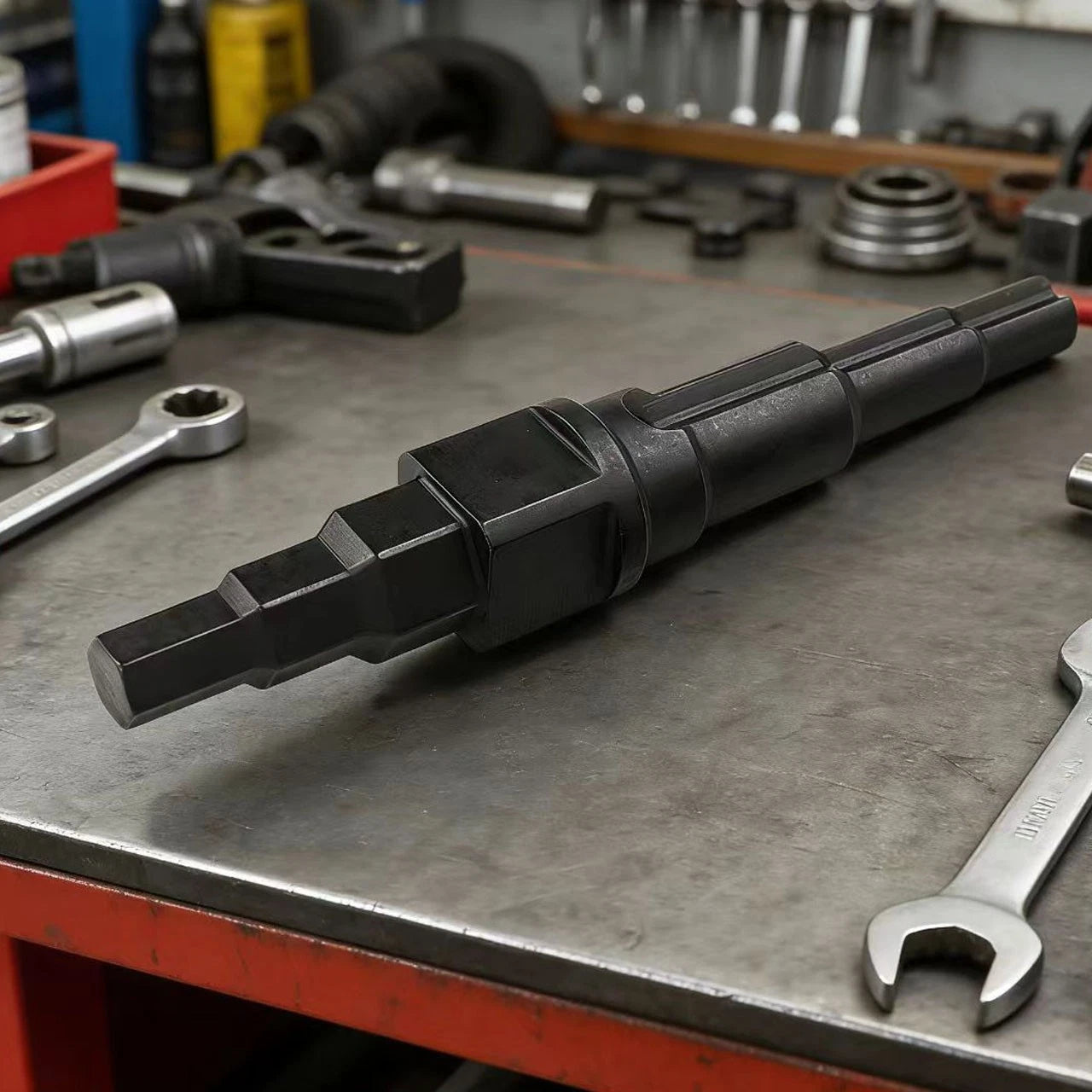 Steel Hex Key Adapter for Straight Ratcheting Wrench (Automotive Mechanic)