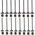 Set of 8 Intake + 8 Exhaust Engine Valves & Valve Stem Seals for Acura RDX (2002–2012)