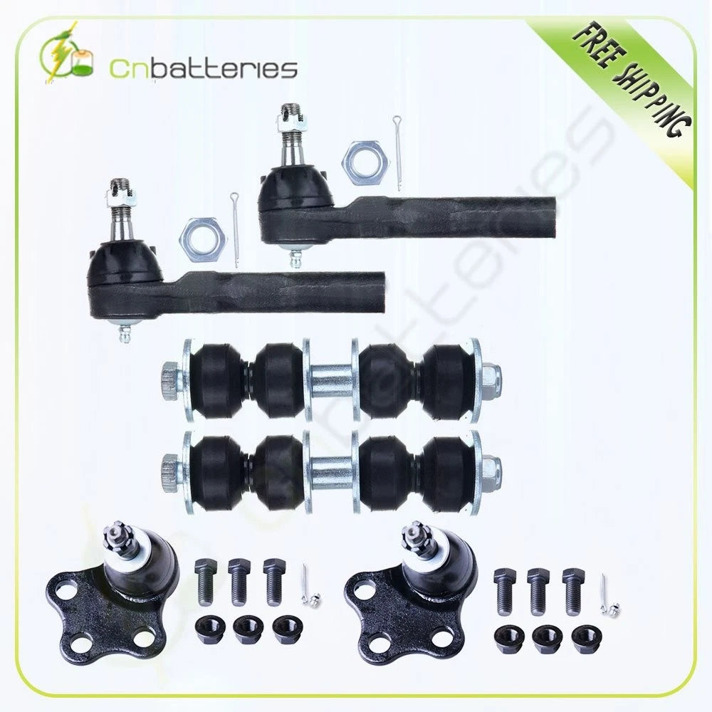 Set of 6 Suspension Parts for - Outer Tie Rod Ends, Lower Ball Joints, Sway Bar Kit