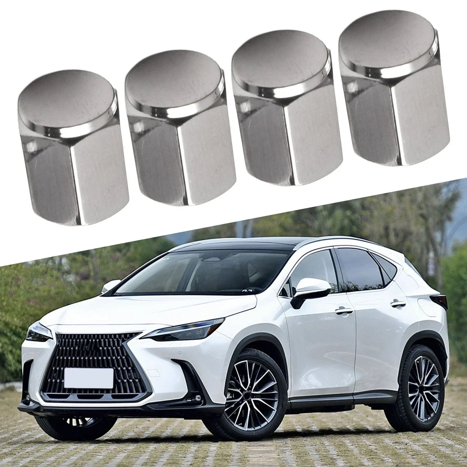 Valve / 4 x Stylish Silver Valve for Lexus CT200h ES350 LX570 RX350 IS350