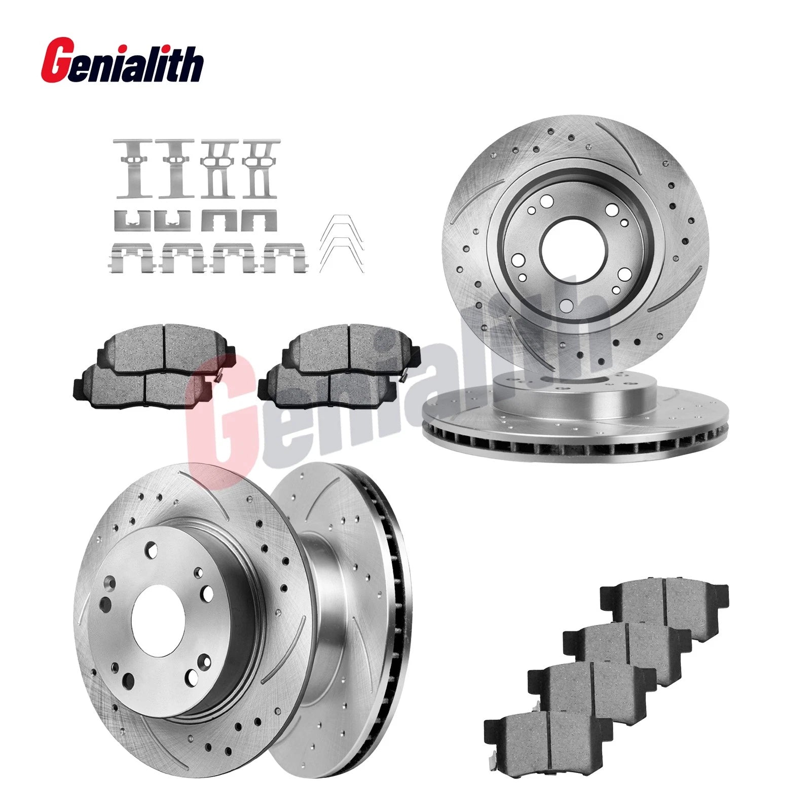 Set of 4 Drilled Disc Rotors & Brake Pads for Honda Accord (2003–2007)