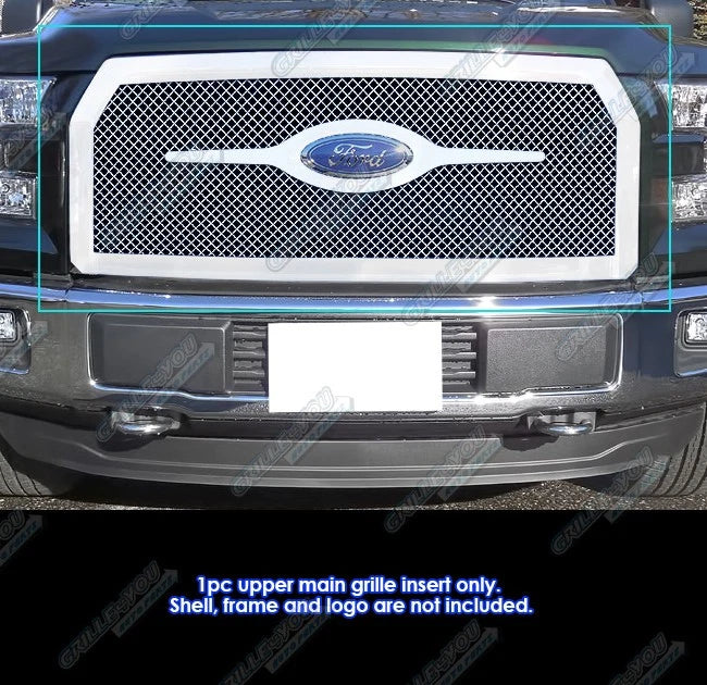 Stainless Steel Chrome Mesh Grille Insert for Ford F-150 (2015–2017)