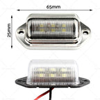 6 LED License Plate Light Lamps for Truck SUV Trailer (12V/24V)