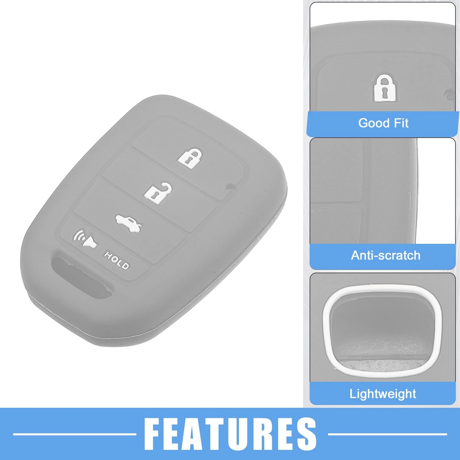 2X Smart Key Fob Cover Protector for Honda Civic Accord CR-V HR-V (2016–2021)