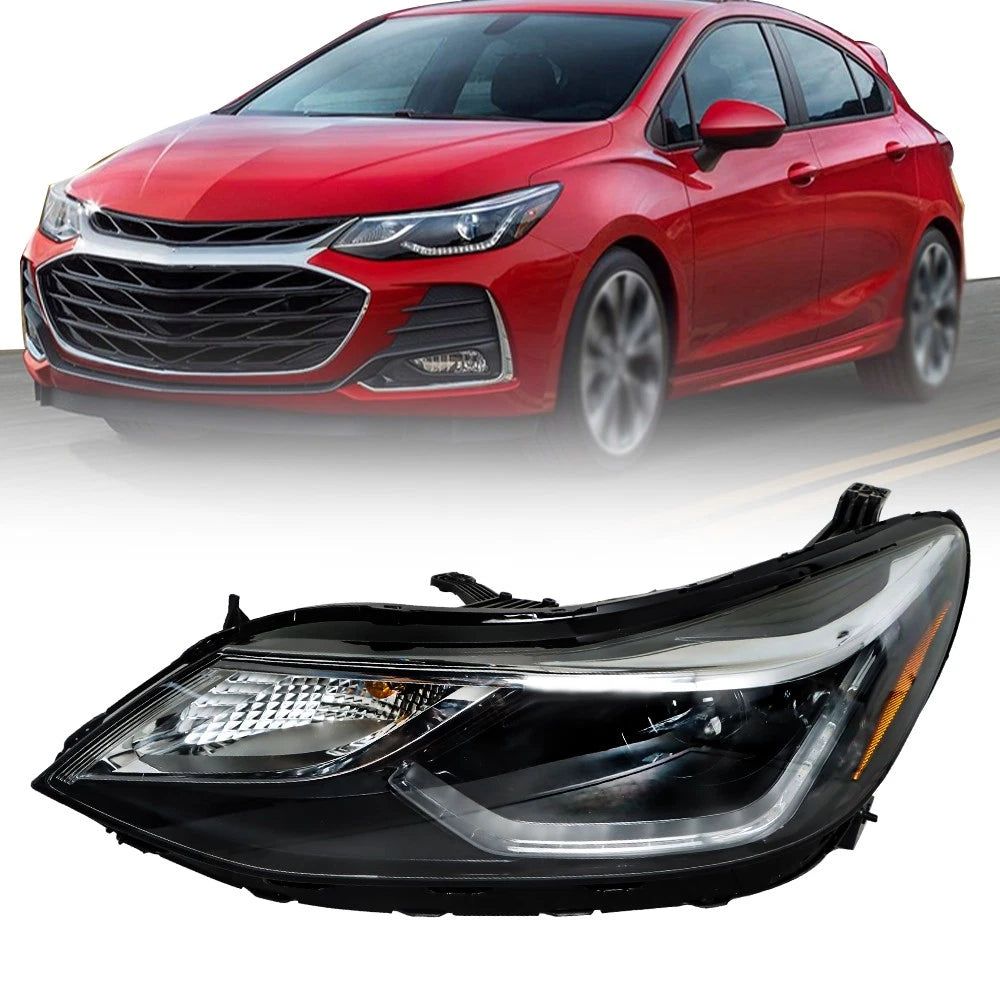 LED Headlight with DRL for Chevy Cruze (2016–2019) LH/Driver Side Black