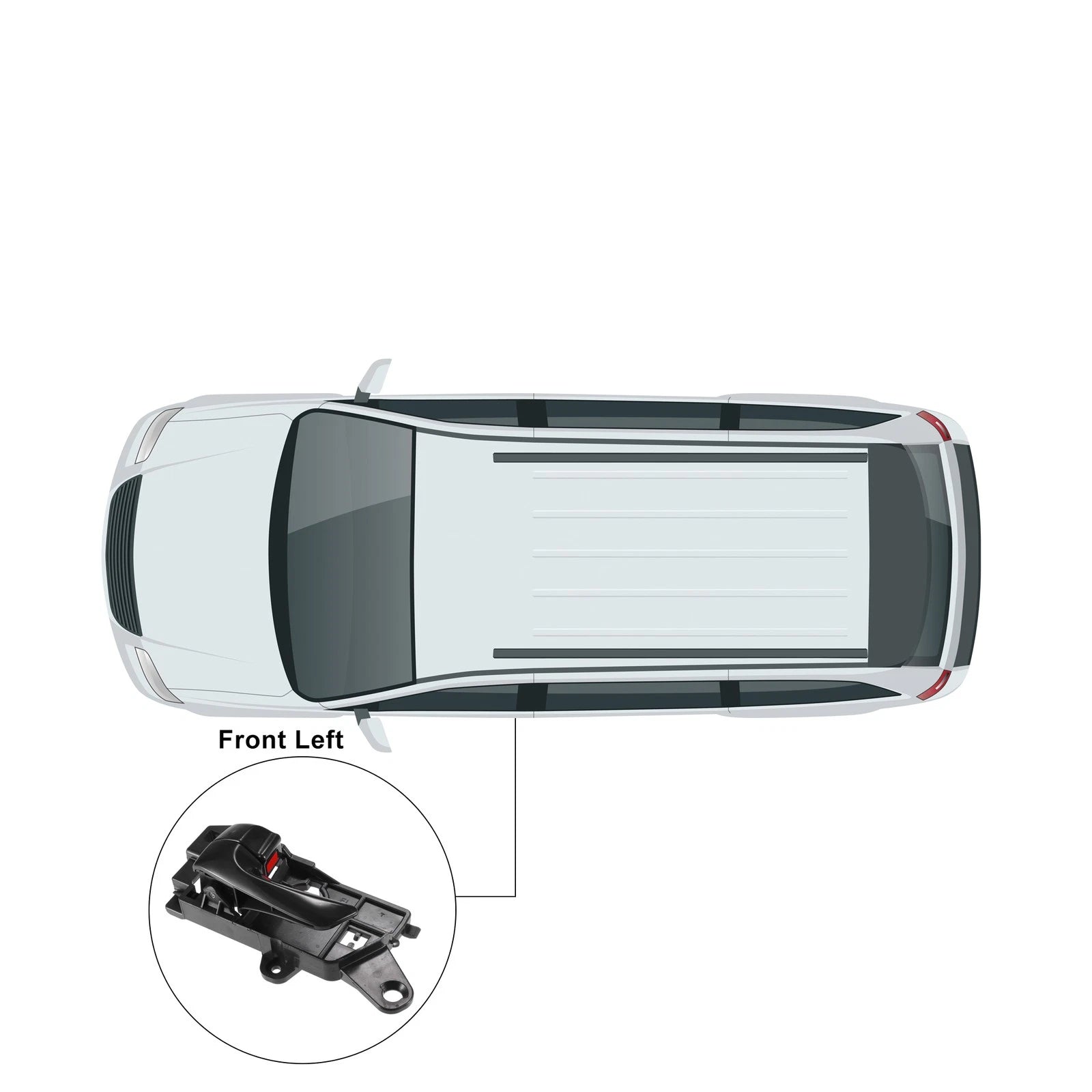 Front Left Interior Door Handle for Hyundai Sonata (2009–2010) No. 82610-3K520-HZ
