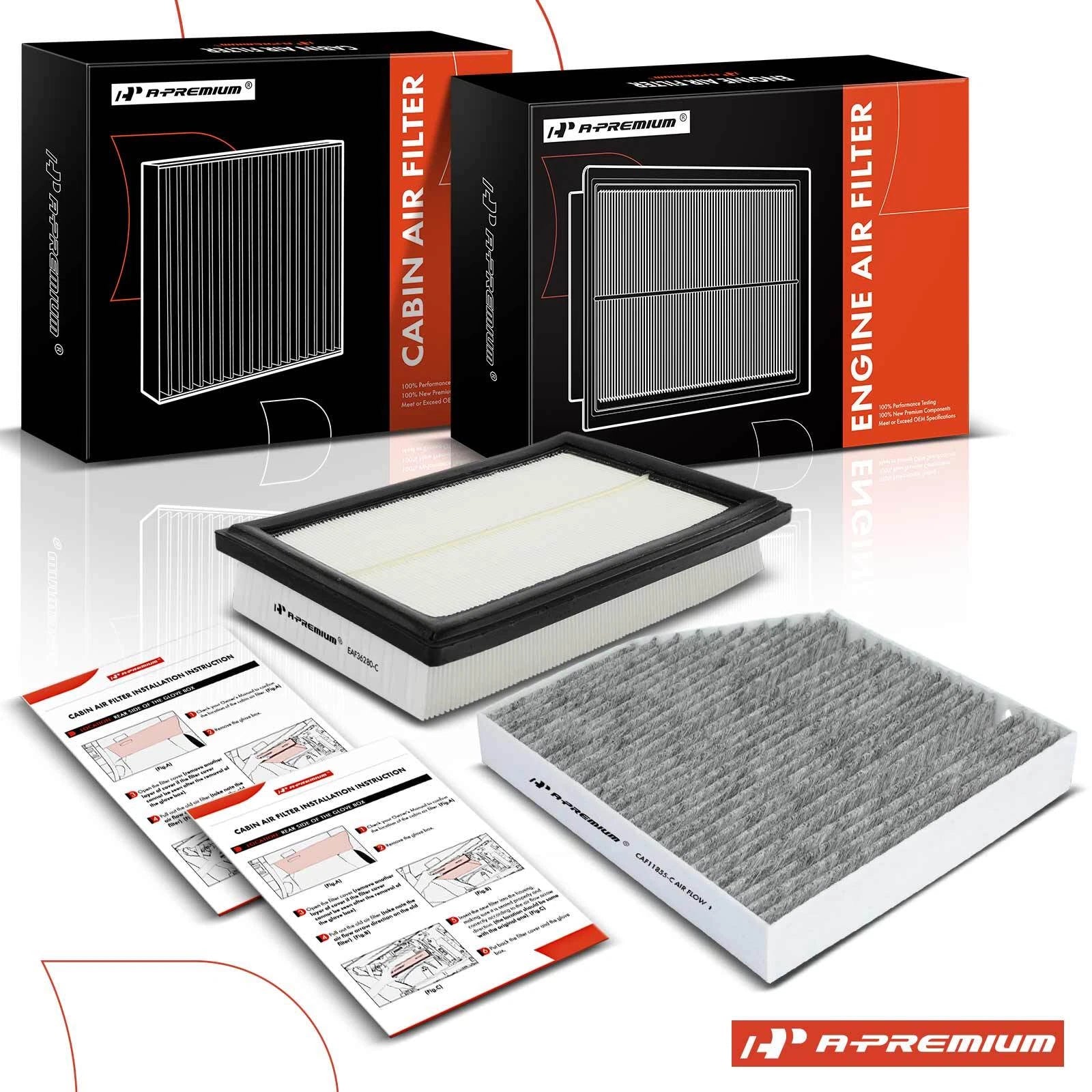 Engine & Activated Carbon Cabin Air Filter for Mercedes-Benz C450 AMG (2016–2017)