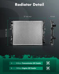 Radiator for Ram 1500 (2009–2018), Ram 2500 (2011–2013) 3.6L 3.7L 4.7L 5.7L
