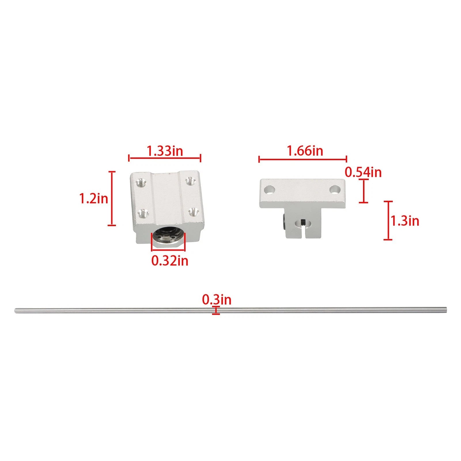 2Pcs Linear Motion Rail Shaft Slide Guide for Universal Applications