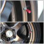 Set of 4 Aluminum Tire Rim Valve Air Port Dust Cover Caps Red