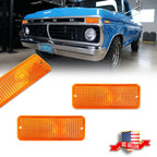 2X Amber Front Turn Signal Light Lenses for Ford F-100 (1974–1977)