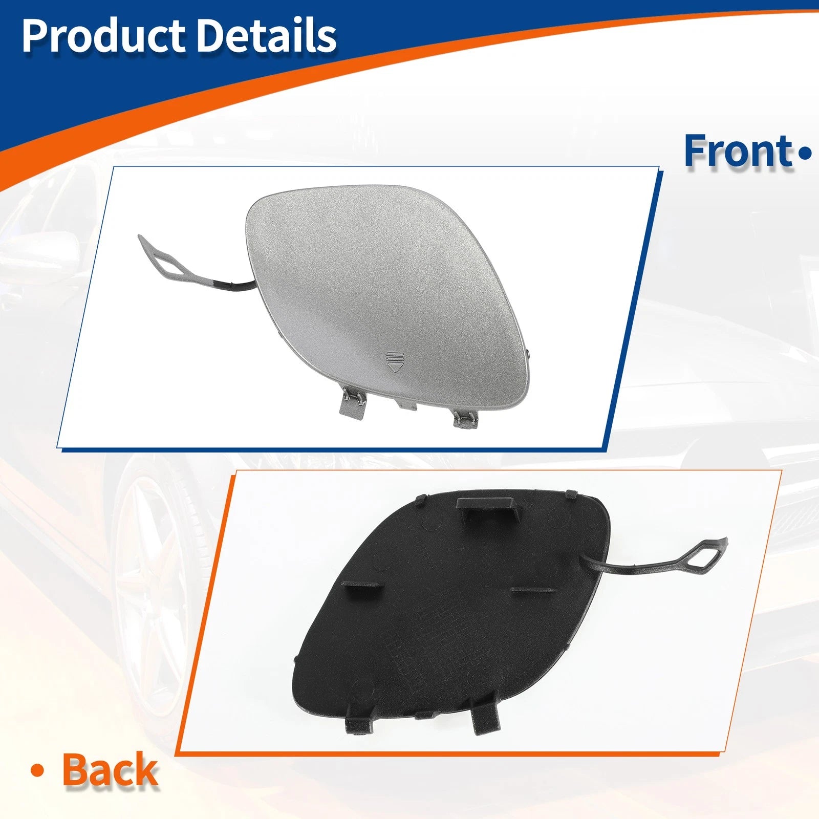 Tow Hook Cover for Mercedes-Benz C63 (2015–2021) No.A2058850024 Dark Silver