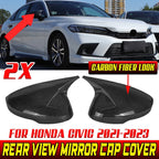 2X Carbon Look Rear View Side Mirror Cap Covers with LED for Acura Integra (2023–2026)
