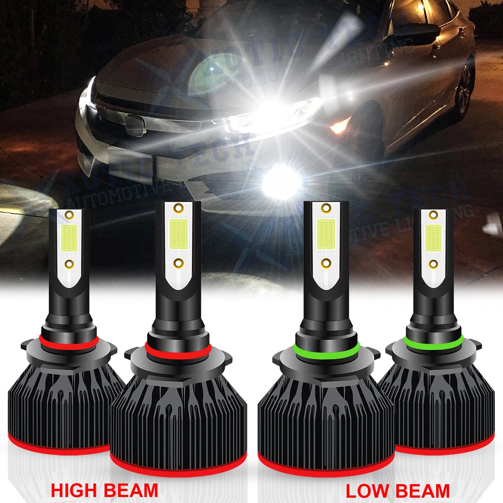 LED Combo Headlight Bulbs for Honda Civic 2004–2015 & Accord 2000–2007