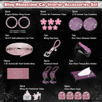 Shiny Pink Diamond Car Air Vent Headrest Hook for Universal (-)