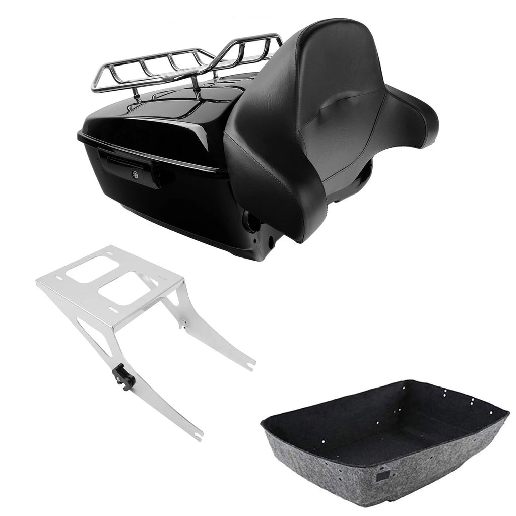 Trunk Luggage Pad Backrest Rack for Harley Fatboy FLSTF (2008–2017)