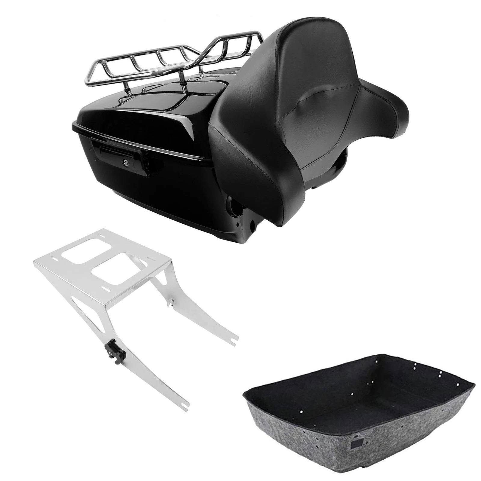 Trunk Luggage Pad Backrest Rack for Harley Fatboy FLSTF (2008–2017)