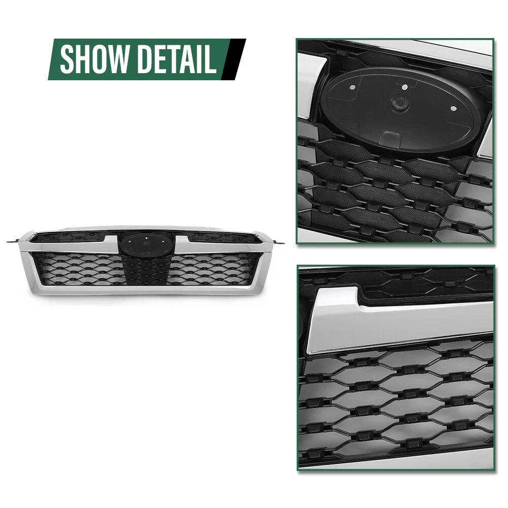 Front Bumper Upper Grille for Subaru Legacy (2013–2014) Black Chrome